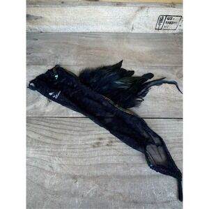 Feather Net‎ Arm Sleeve Halloween Costume Feather Black Lace